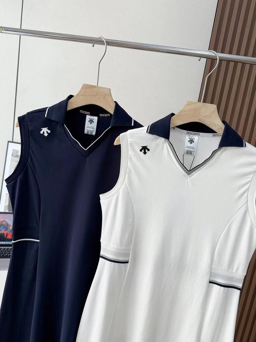 F040910春夏季新款柔软亲肤垂坠感强抗皱耐磨高尔夫女无袖收腰V领连衣裙 商品图2