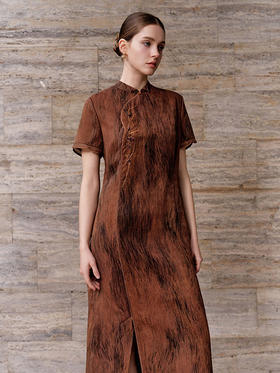 【复古旗袍真丝裙】26年春夏新品女士100%桑蚕丝中长款连衣裙