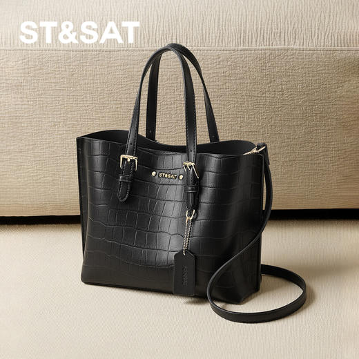 星期六时尚压纹拉链斜挎单肩手提包SSD521A0Z1 商品图0