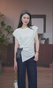 司歌不对称短袖收腰上衣T恤女 T93G3292 商品缩略图0