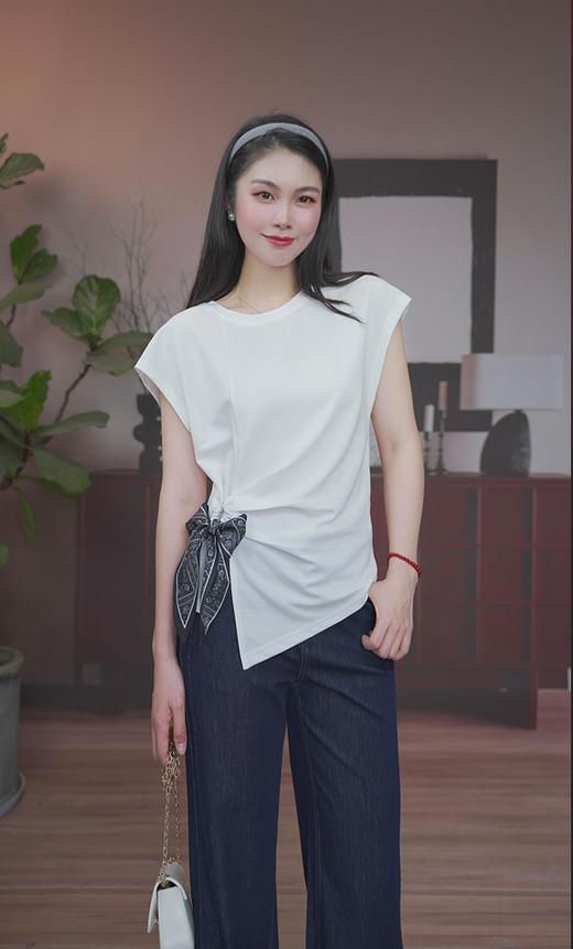 司歌不对称短袖收腰上衣T恤女 T93G3292 商品图0