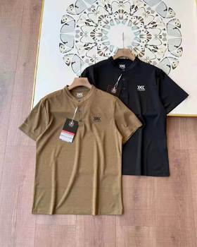 F040912夏季新款日常百搭通勤商务亨利领休闲速干短袖T恤