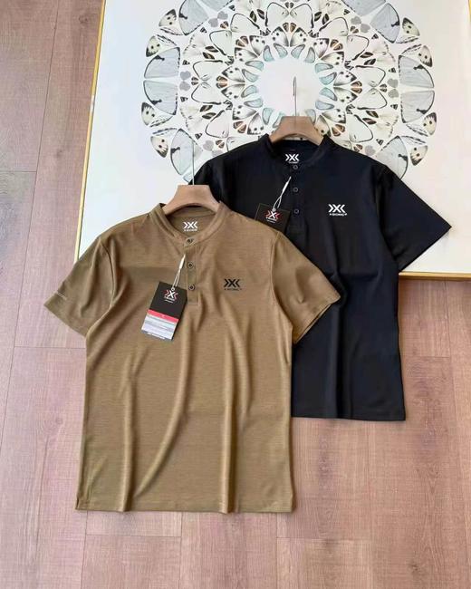 F040912夏季新款日常百搭通勤商务亨利领休闲速干短袖T恤 商品图0