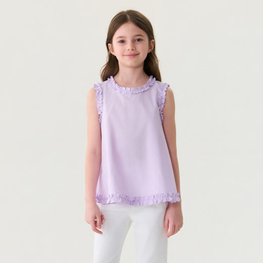 马克珍妮花边物语女童A版纯棉小衫2026年夏装新款560829 商品图1