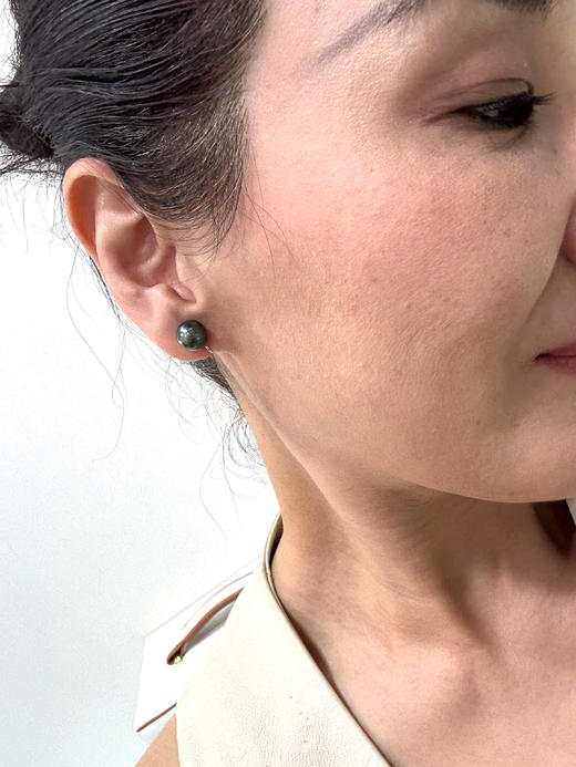 【日本溯源之旅】classic18k金近正圆孔雀绿珍珠耳夹（展会产品拍下后不支持7天无理由退换货） 商品图3