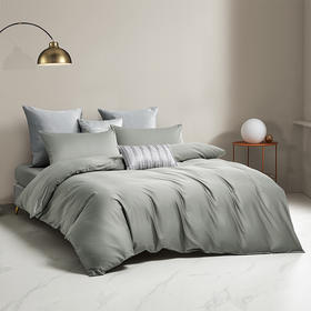 罗莱 简粹60S全棉贡缎四件套（深灰色）