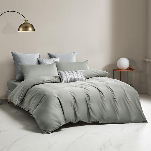 罗莱 简粹60S全棉贡缎四件套（深灰色） 商品图0