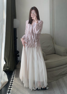 【门店同款】ENJOY春季温柔荷叶边V领上衣 170695351