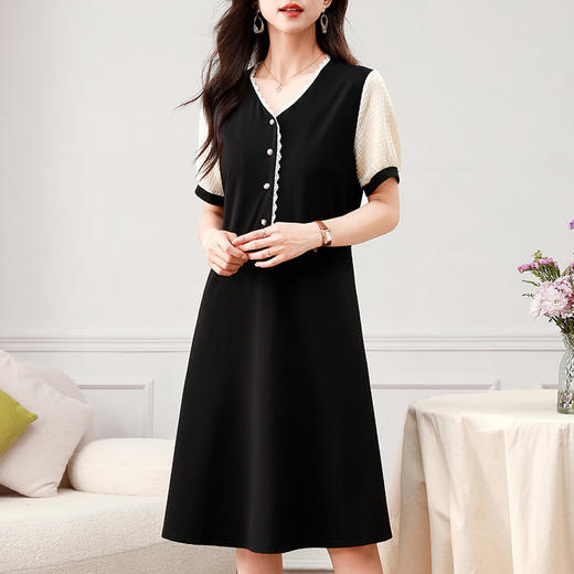 中长款连衣裙女2026年新款大码宽松休闲过膝t恤裙子显瘦长裙夏季 商品图0