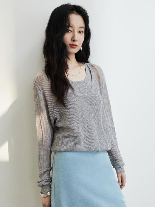 【prime】呼吸感叠穿两件套毛衫FCG1WST083 商品图0