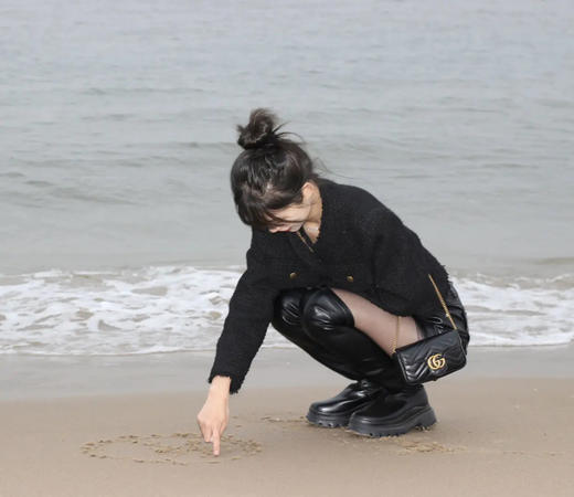 Gucci 双g mini 黑金 牛皮 斜挎包 商品图2