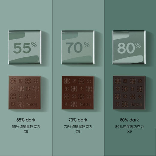 PATCHI芭驰 迪拜黑巧三种纯度黑巧克力礼盒 160g GSB0015 商品图5