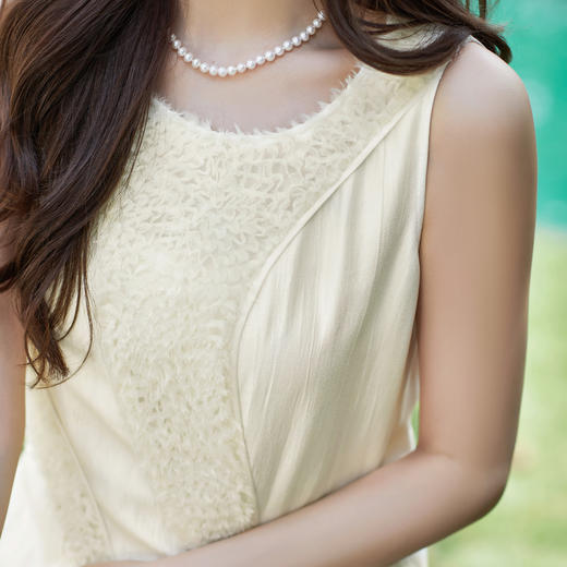 【林栖设计小店】【林栖推荐】新品夏法式复古蕾丝拼接缎面无袖连衣裙N1962236 商品图6