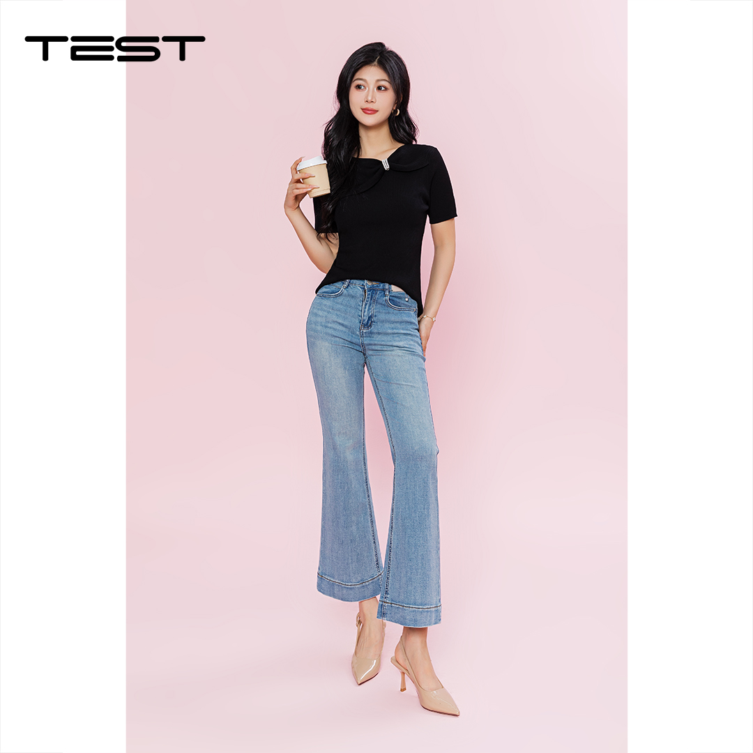 夏上新蝴蝶结翻领显瘦减龄百搭温柔风针织衫1262051