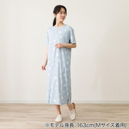 NITORI宜得利家居 女士凉感睡衣冷感夏季短袖连衣裙居家外出宽松连衣裙 商品图1