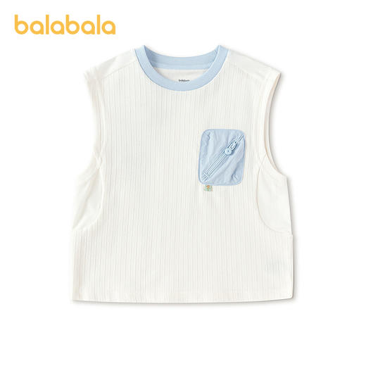【商场同款】巴拉巴拉童装儿童背心男童2026新款夏季拼色无袖上衣 商品图1