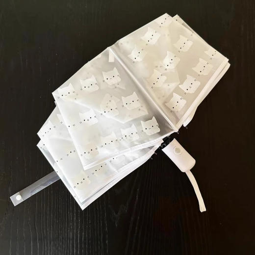 【坚固耐用！晴雨两用】猫咪磨砂晴雨两用清新米透明雨伞可爱兔全自动儿童菲折叠卡通学生。xb 商品图1