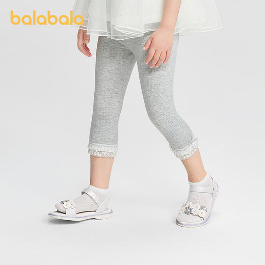 【商场同款】巴拉巴拉儿童打底裤女童2026新款夏季蕾丝花边七分裤 商品图0