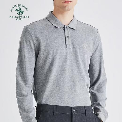 【直发】圣大保罗基础款寞黛棉珠地长袖polo衫男通勤 休闲T恤亲肤透气-PS25KT101M 商品图1