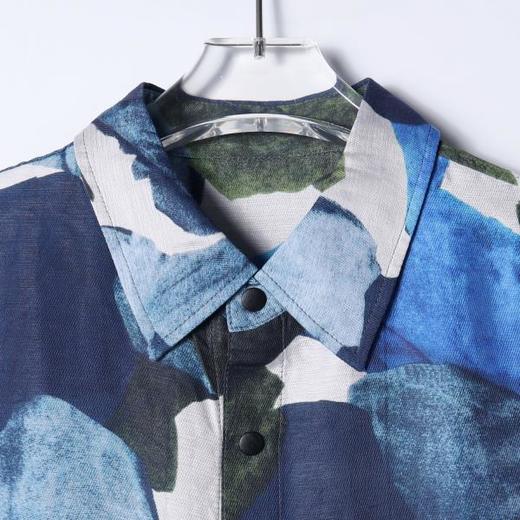 SDSA男装2026新款高贵轻奢抽象艺术印花短袖衬衫日系复古宽松上衣 商品图2