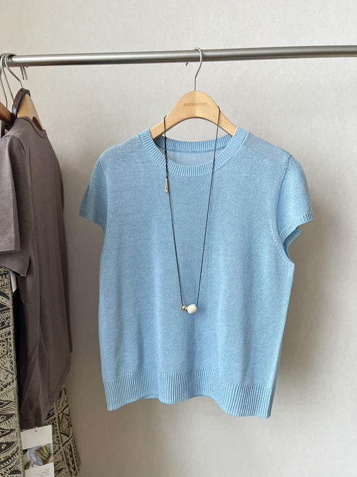 【防晒凉感】噢蜜ooomeooo🌊海水蓝圆领套头衫 商品图7