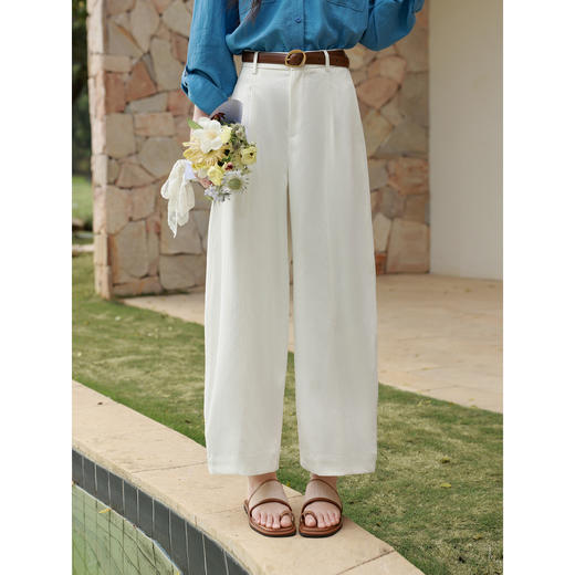 鹿向南「雾感墨色」百搭黑色阔腿牛仔裤女夏季新款宽松显瘦直筒裤 商品图1