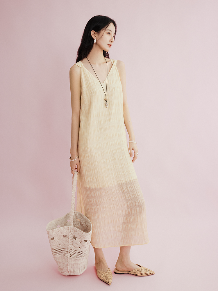 小岛的春天 天丝混纺连衣裙FCG1DRS025