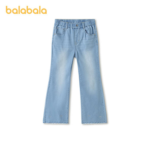 【商场同款】巴拉巴拉女童牛仔裤儿童裤子2026新款夏装喇叭裤甜美 商品图1