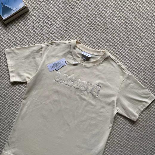 F040925夏季新款男女同款柔软透气简约休闲立体字母刺绣圆领短袖T恤 商品图13