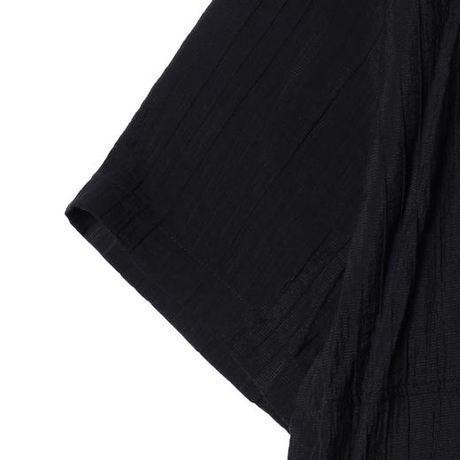 SDSA男装2026新款轻奢老钱风竖纹拉链立领短袖衬衫下摆松紧百搭 商品图2