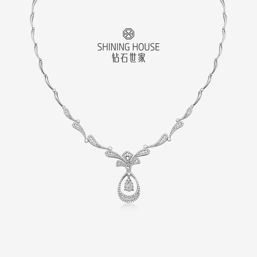 幻美佳人系列[天然] 钻石世家 18k金钻石项链 18K金钻石耳饰 天然真钻K金项链K金耳饰婚嫁结婚订婚耀目群镶18K金天然真钻钻石项链钻石耳饰（预计3天发货） 商品图0