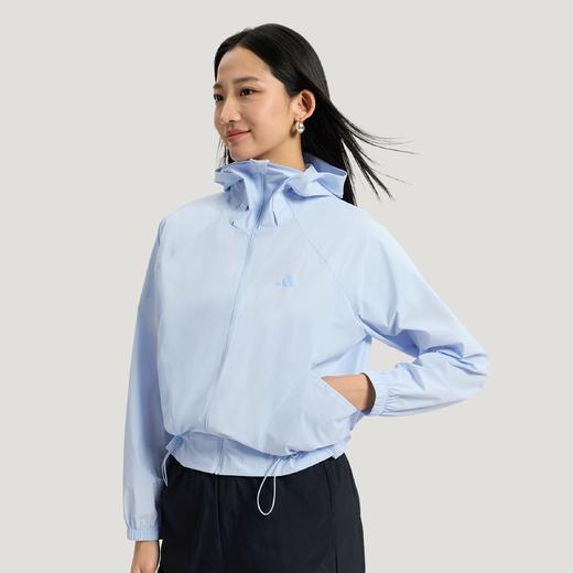 Adidas阿迪达斯SOFT LUX LIGHTWEIGHT JACKET 邵雨琪同款 轻柔雅 防晒UPF50+凉感梭织连帽夹克薄外套KH2711 商品图4