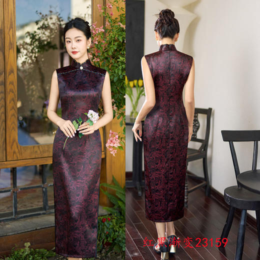 港风无袖改良新中式旗袍，时尚改良民国女士高级感旗袍GX-23159 商品图1