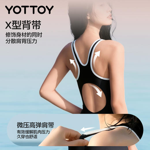 YOTTOY成人游泳馆露背泳衣女款  连体平角专业竞速泳装女 商品图1