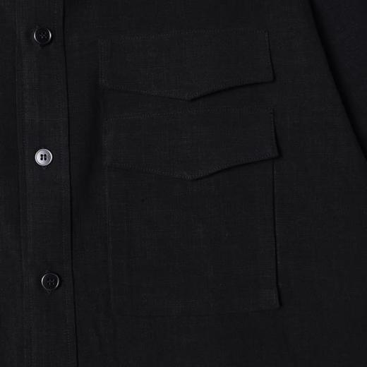 SDSA男装2026新款高贵轻奢简约纯色双口袋设计纽扣翻领短袖衬衫潮 商品图3