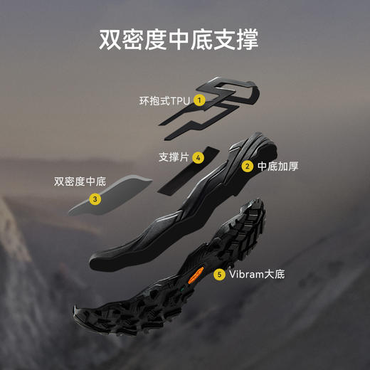 KAILAS凯乐石 男款中帮防水登山徒步鞋 MT5-3 GTX MID KS2612127A 商品图3