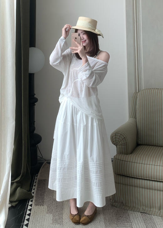 【门店同款】ENJOY春季刺绣印花露肩上衣 170494488 商品图0