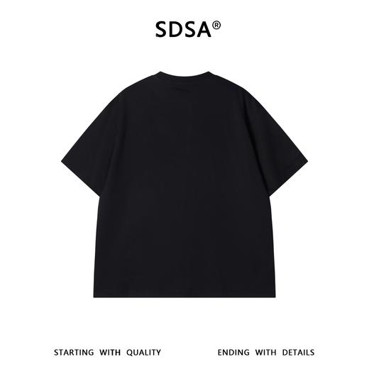 SDSA男装2026新款高贵轻奢韩系宽松极简线条刺绣圆领短袖T恤百搭 商品图4