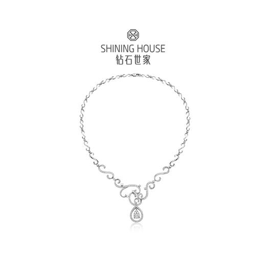 幻美佳人系列[天然] 钻石世家 18k金钻石项链 18K金钻石耳饰 天然真钻K金项链K金耳饰婚嫁结婚订婚耀目群镶18K金天然真钻钻石项链钻石耳饰（预计3天发货） 商品图2