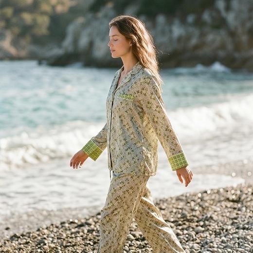 南法SJD/soie jardin3#几何热卖印花女士桑蚕丝几何印花家居服睡衣三件套S382T 商品图2