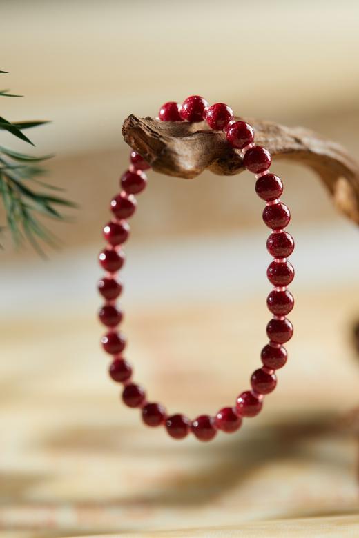 一周发货【朱砂手串】朱砂手串两款可选：原矿｜晶体砂红艳款  收藏级 均带证书 3个手围男女可戴 商品图5