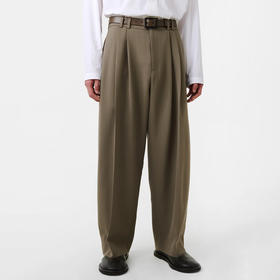 STUDIO NICHOLSON PANT DOUBLE PLEAT男装轻量羊毛双褶宽松阔腿裤