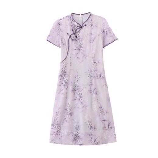 「自」全新升级【铂金会员247/天猫329/差价82】(01926)洛诗琳新中式旗袍连衣裙女2026新款显瘦气质中长款碎花裙 商品图4