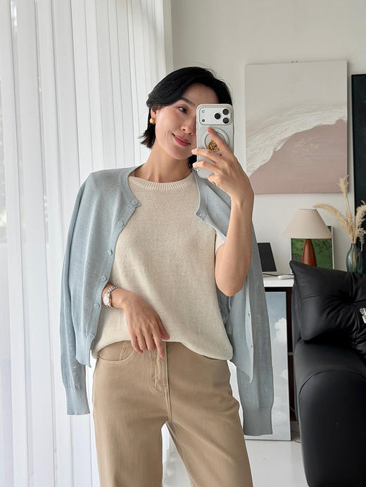 04/10上新｜气质显瘦款  和纸纱 春夏百搭圆领短袖上衣 商品图7