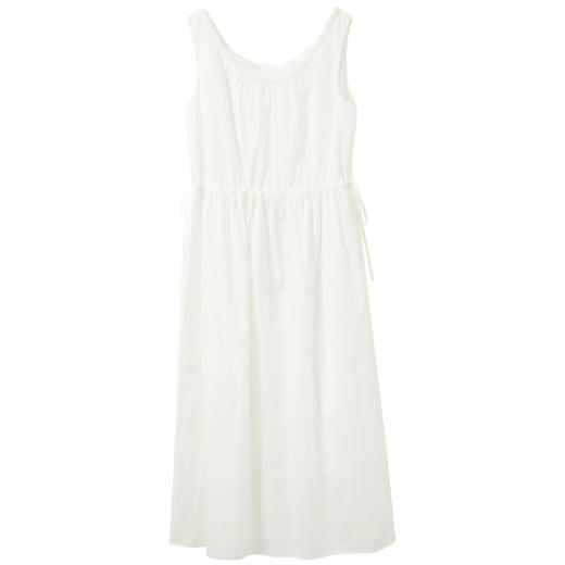 三彩2026夏季新款无袖连衣裙可调节收腰A字裙长裙M 商品图4