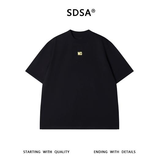 SDSA男装2026新款轻奢NO小字母刺绣短袖T恤宽松重磅圆领休闲上衣 商品图1