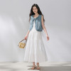【100棉】三彩2026夏季新款无袖小白裙连衣裙收腰吊带长裙M 商品缩略图1