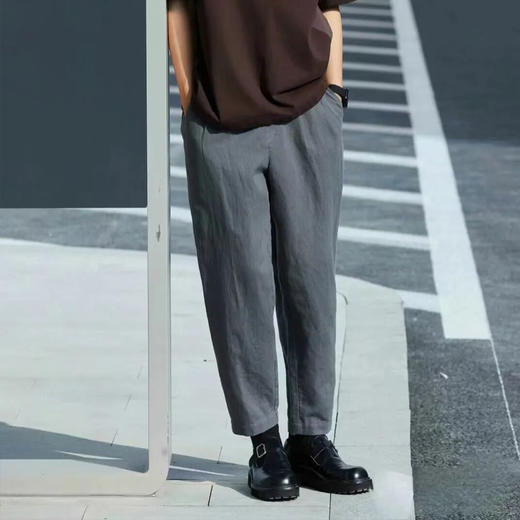 平口麻式男款休闲裤，30%麻+70%棉材质，凉爽亲肤透气，不闷热！【预售5天内发货】【G】 商品图2