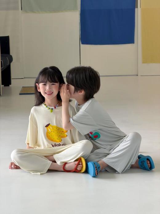 【喜林贝尔】冰淇淋色系天丝莫代尔家居服儿童套装 80-170码 居家/外出两穿??A类婴幼儿品质标准 商品图4