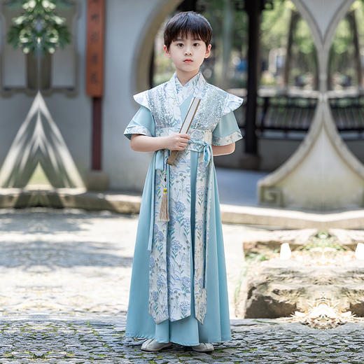 【团购】【苏城纪】清仓特价款汉服男童-花无缺短袖 商品图9